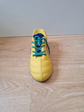 Hucha Bota Fútbol Cerámica Amarilla