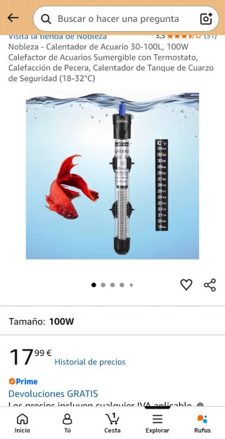 Acuario 40L con decoración y accesorios