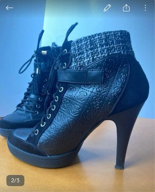 Botines Guess Tacon Logo Tweed Talla 39