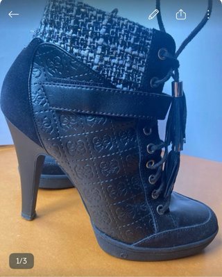 Botines Guess Tacon Logo Tweed Talla 39