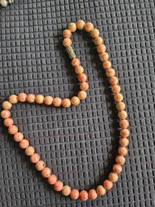 Collana perle beige e rosa