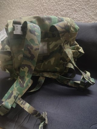 Mochila militar combate camuflaje vintage