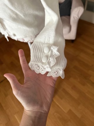 Maglione Zara bianco con pizzo