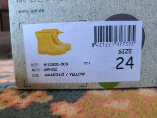 Botas de agua respetuosas Igor Mendi T.24 amarillo