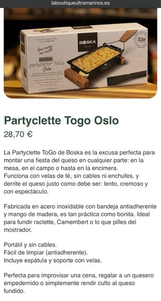 Fundir queso La Partyclette ToGo de Boska