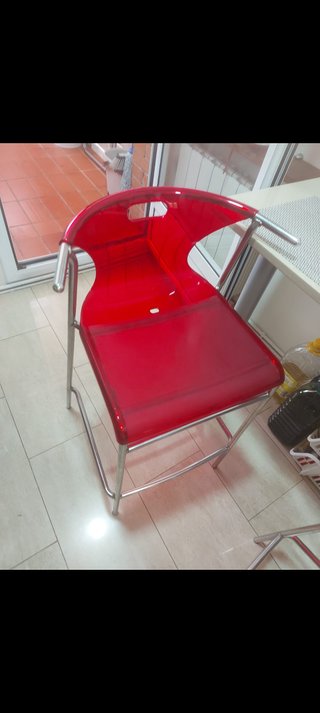 2 Sillas Cocina Transparentes Rojas