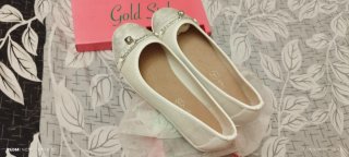 Manoletinas niña Gold Style plateadas, talla 34
