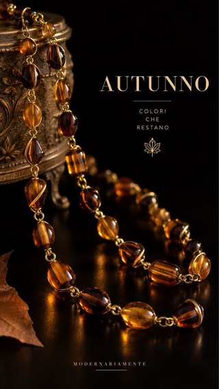 Collana gioiello vintage vetro ambrato