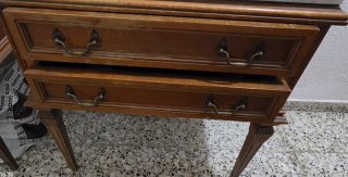 Mesita antigua mármol y madera