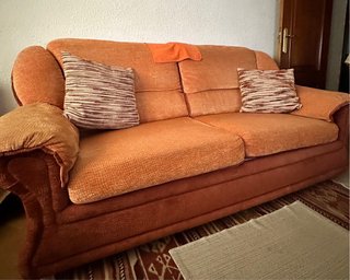 Sofá cama y relax tela naranja