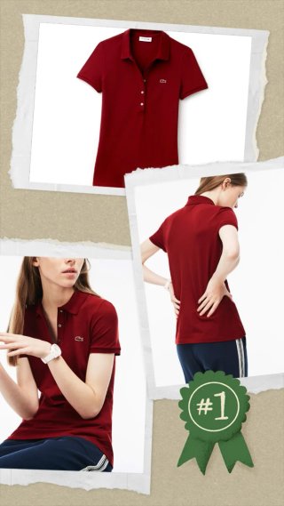 Polo slim fit mujer Lacoste rojo