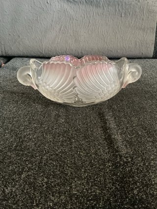 Jarrón centro de mesa cristal rosa