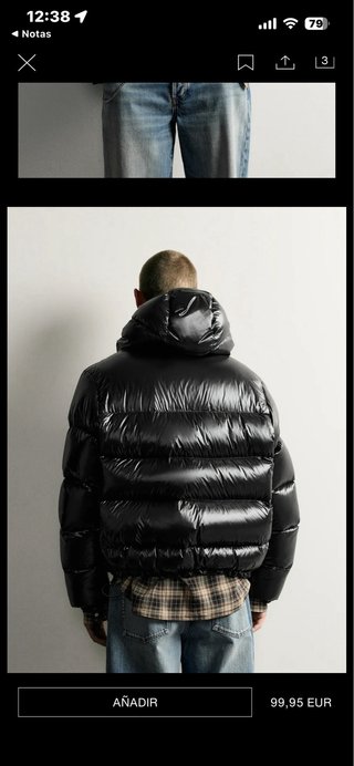 Plumas Zara brillo hombre negro