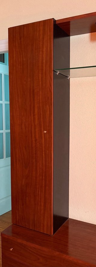 Mueble TV salón madera y cristal