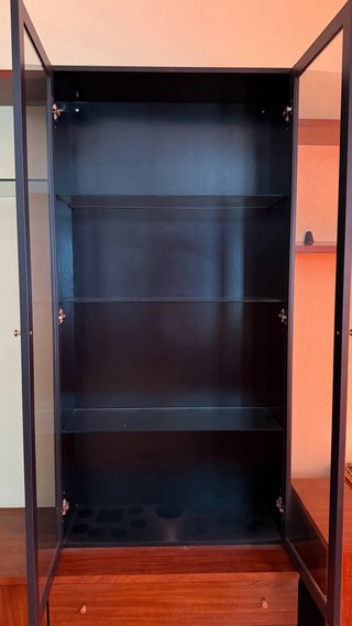 Mueble TV salón madera y cristal