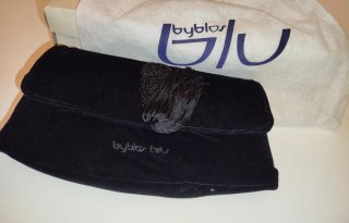 Pochette vintage Byblos Blu in velluto nero