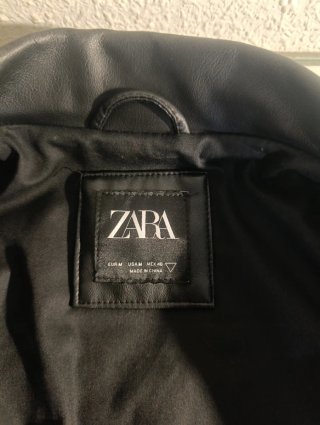 Giubbotto in pelle nero Zara