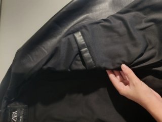 Giubbotto in pelle nero Zara