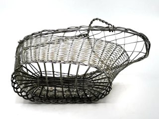 Portabotellas vintage de alambre plateado