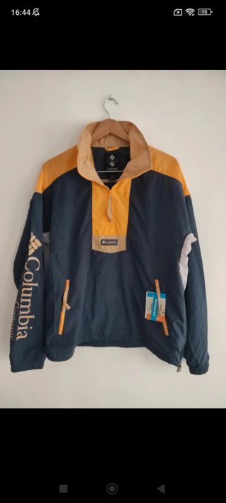 Cortavientos Columbia azul y amarillo