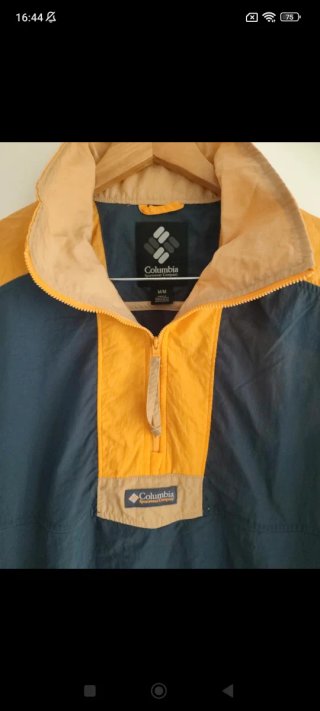 Cortavientos Columbia azul y amarillo