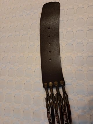 Cintura donna etnica in pelle marrone