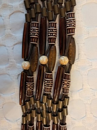 Cintura donna etnica in pelle marrone
