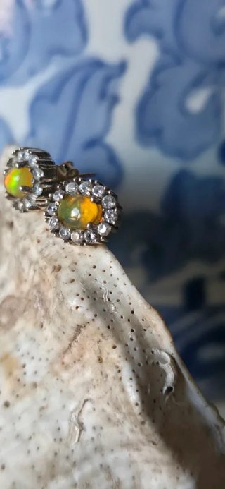 Pendientes de opalo de fuego plata