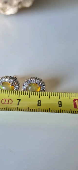Pendientes de opalo de fuego plata