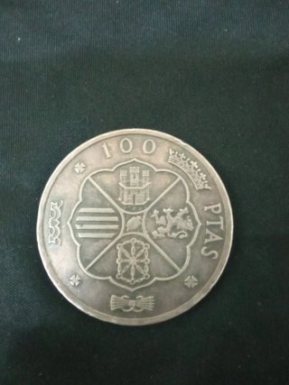 100 Pesetas Plata 1966 *66 Franco Moneda Colección