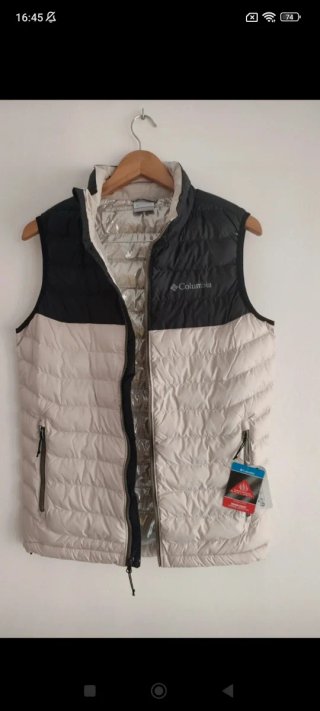 Chaleco Columbia Negro y Beige