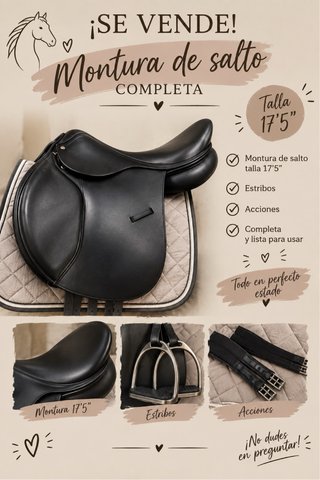 Montura de salto Lestter 17'5, Completa