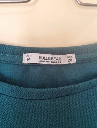 Vestido verde manga acampanada talla M