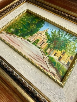 Cuadro al Oleo pintado a mano Caravaca de la Cruz