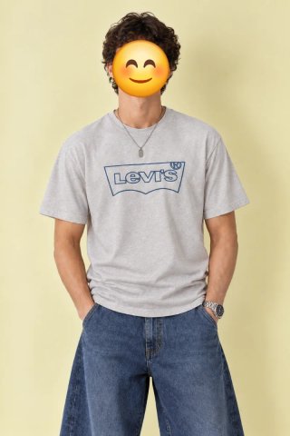 Camiseta Levis Deporte Gris talla M Algodón