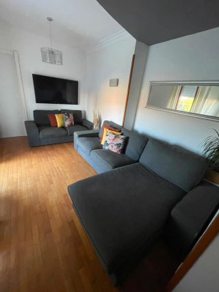 Sofá modular gris de tela Ikea