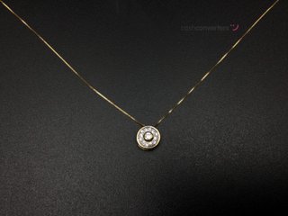 cadena oro 18k con piedra con circonita 22cm