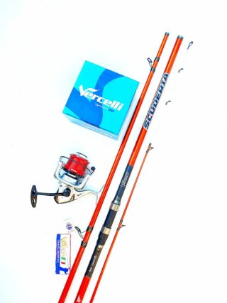 Equipo Surfcasting, Caña Vercelli, Carrete Pesca