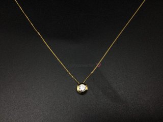 cadena oro 18k con piedra con circonita 22cm