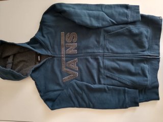 Chaqueta Vans con cremallera azul y gris