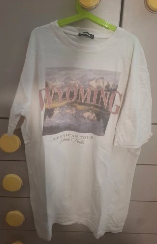 T-shirt TALLY WEiJL bianca stampa modello oversize