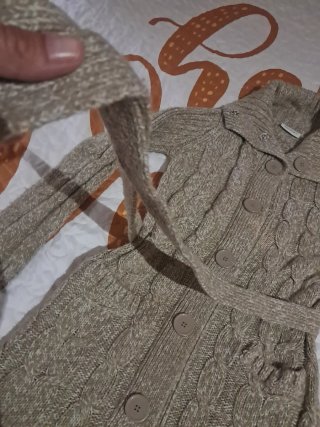 Cárdigan largo tejido con cinturón