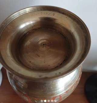 Vaso vintage metallo decorato