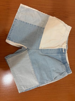 Pantalones cortos vaqueros patchwork
