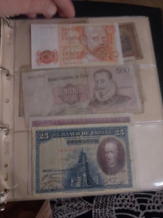 Billetes españoles antiguos con álbum