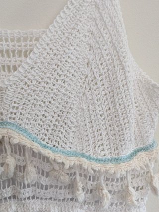 Vestido Longo Boho Chic Crochet e Borlas
