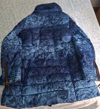 Cappotto donna con stampa blu taglia 44