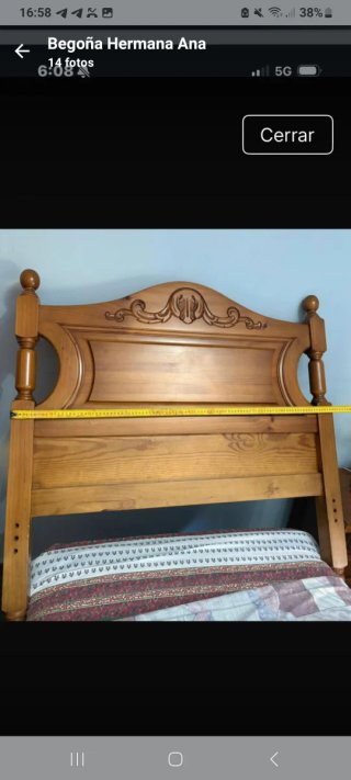 Cabecero de madera de pino 2ud