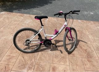 Bicicleta 24” rosa con detalles florales