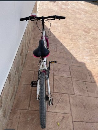 Bicicleta 24” rosa con detalles florales